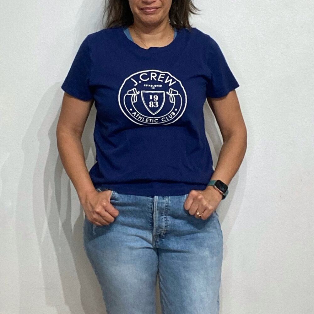 J. Crew Blue Graphic Tee Sz S